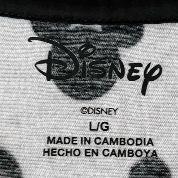 Disney | Gray Black Mickey Mouse Short Sleeve Sleep Pajama Tee, Large - Picture 5 of 6
